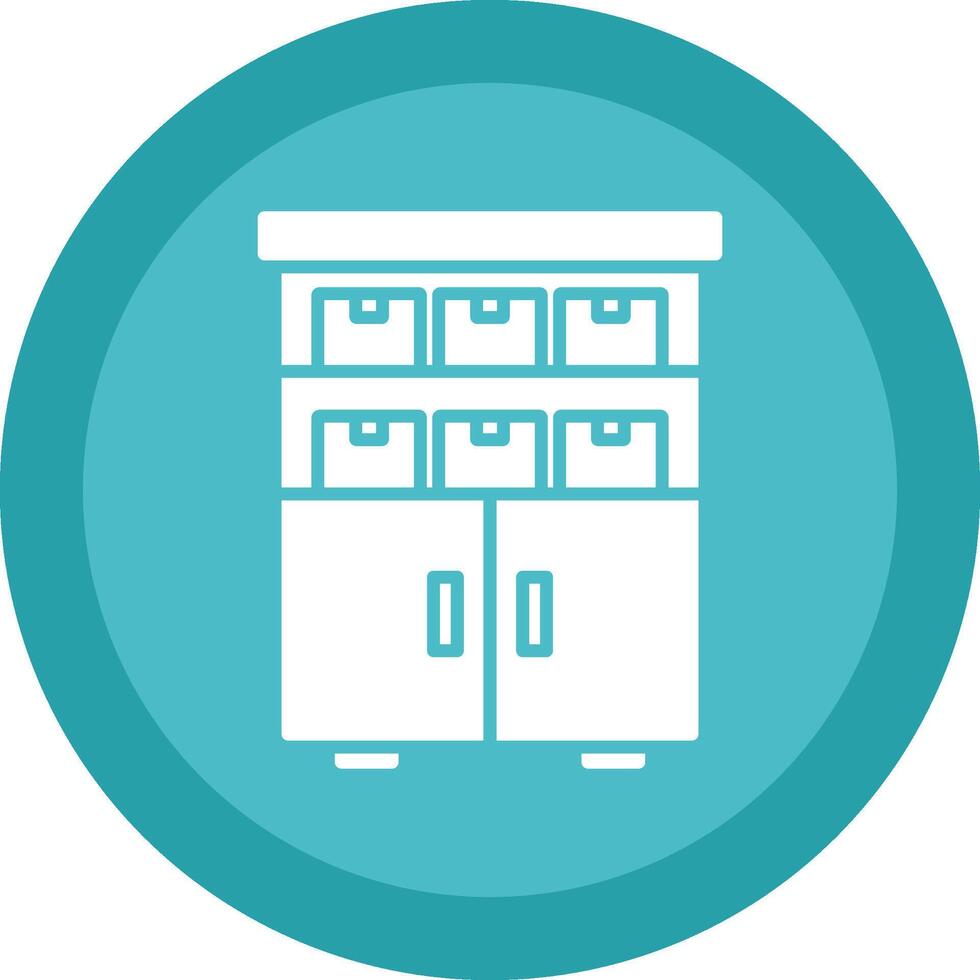 Shelves Glyph Due Circle Icon Design vector
