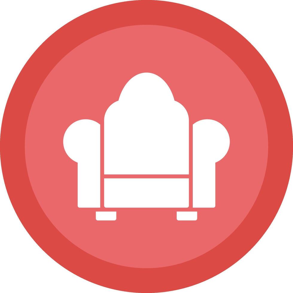 Armchair Glyph Due Circle Icon Design vector