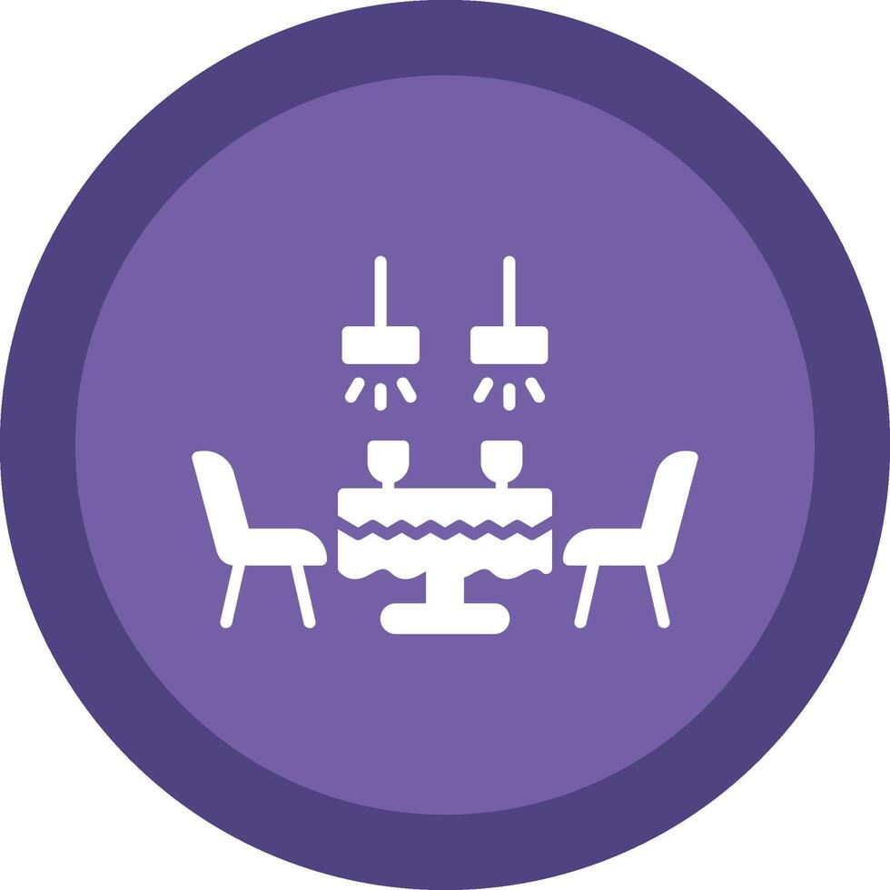 Dining Table Glyph Due Circle Icon Design vector