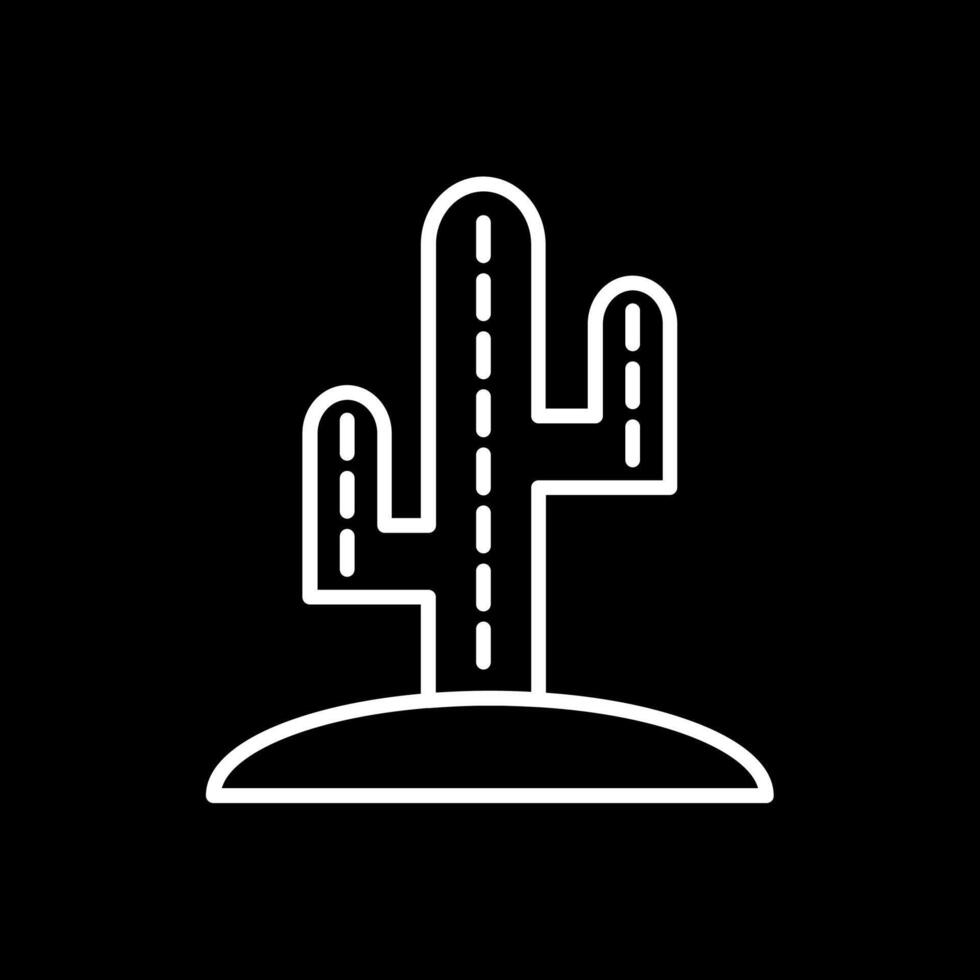 Cactus Line Inverted Icon Design vector