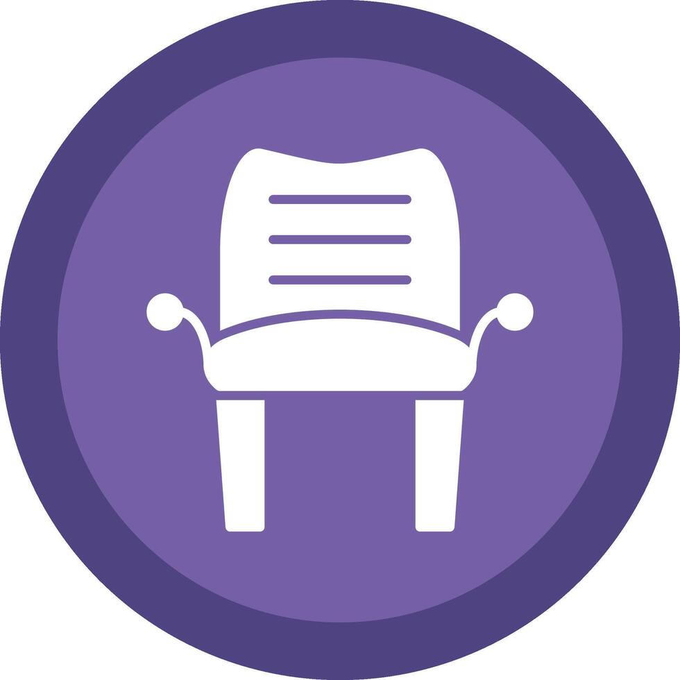 Armchair Glyph Due Circle Icon Design vector