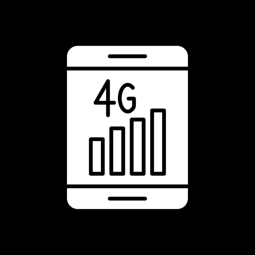 4g Glyph Inverted Icon Design vector