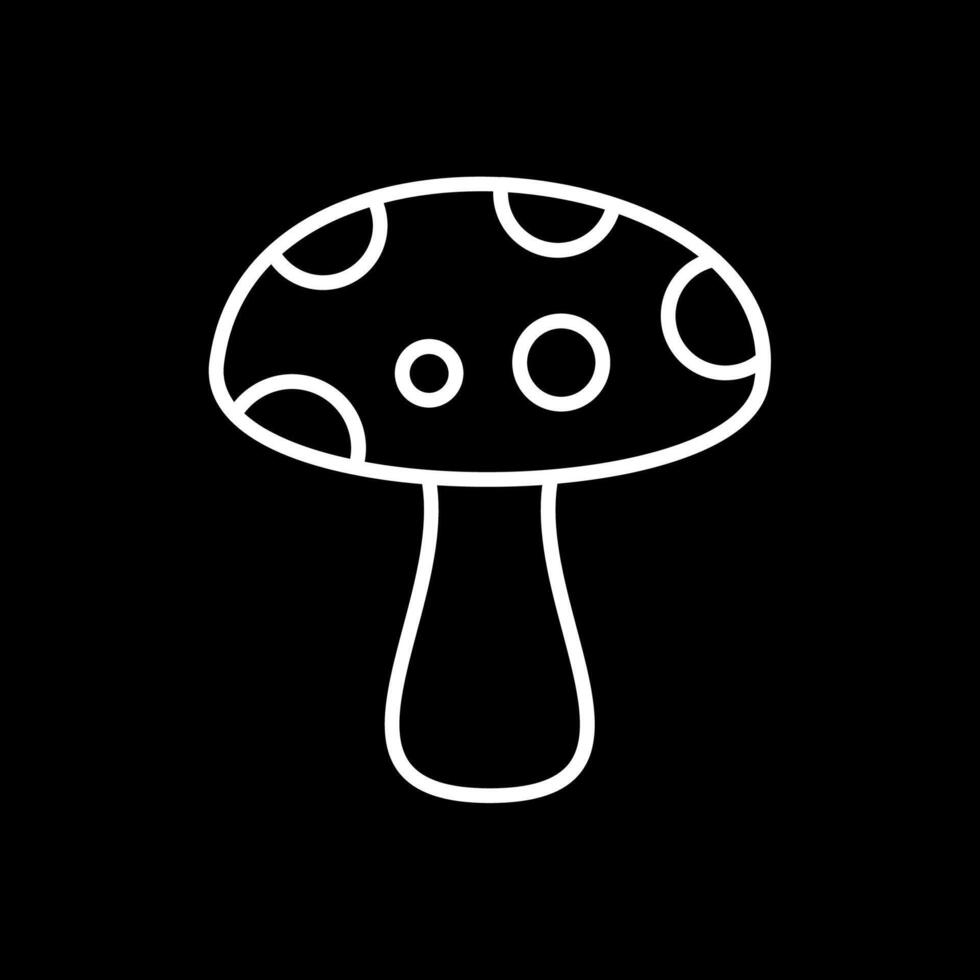 Mushroom Line Inverted Icon Design vector