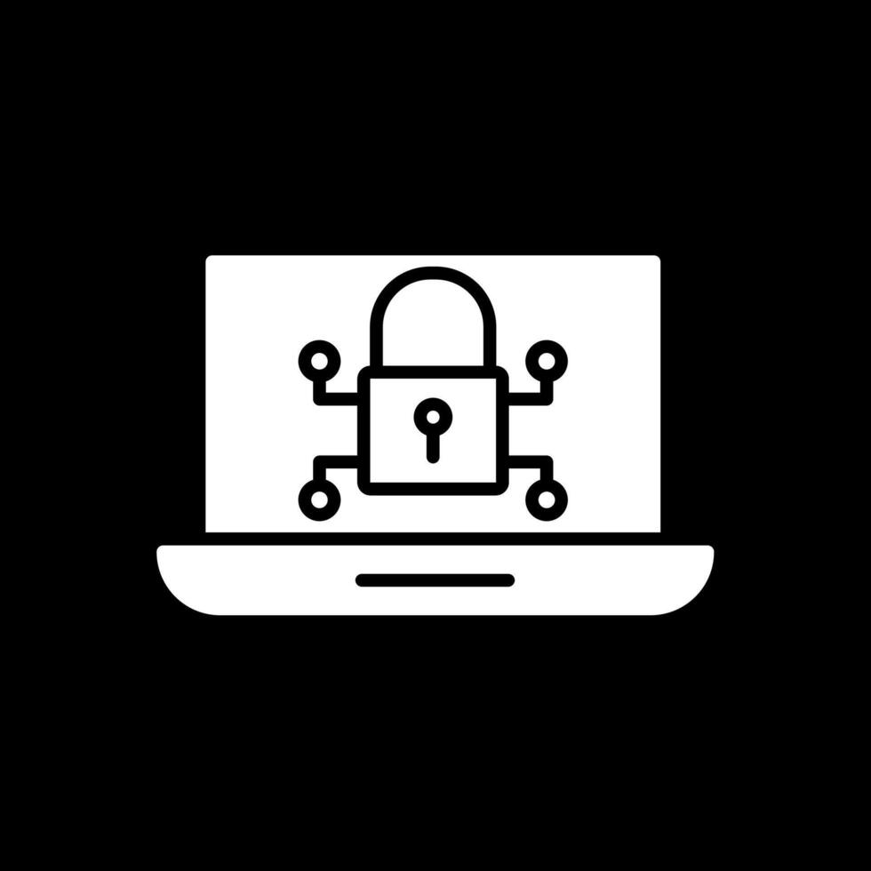 Cyber Security Glyph Inverted Icon Design vector