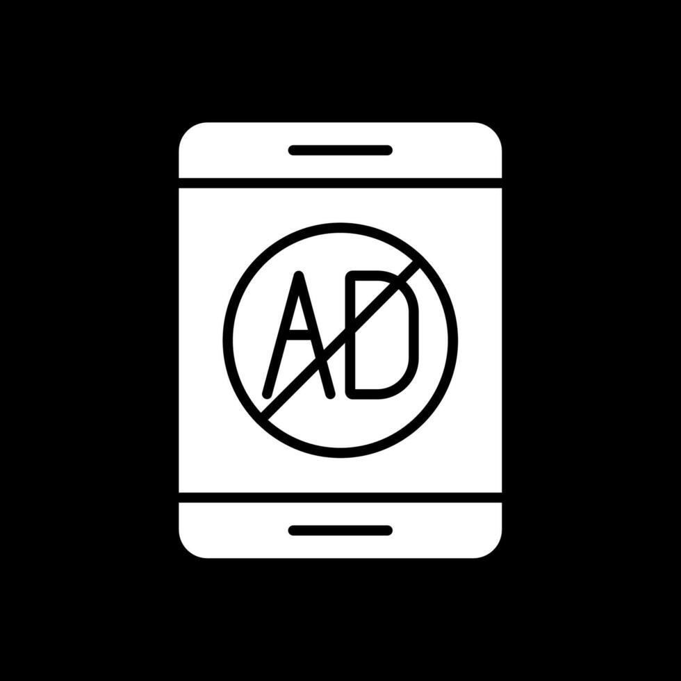 Ad Blocker Glyph Inverted Icon Design vector