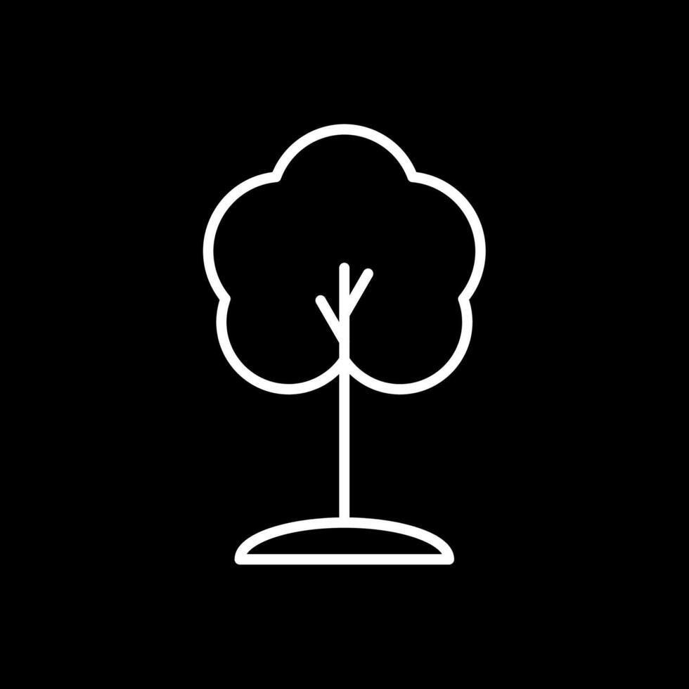 Tree Line Inverted Icon Design vector