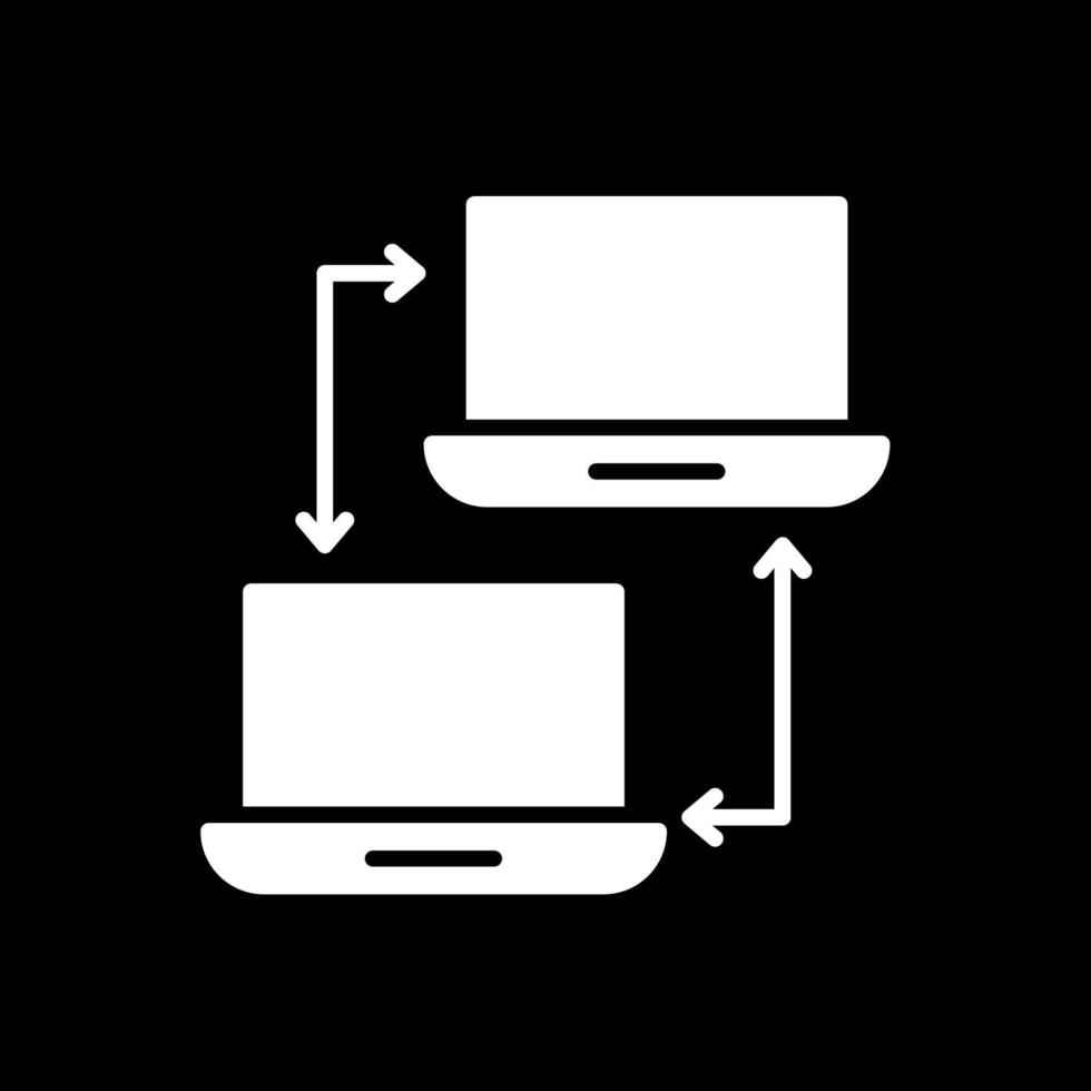 Computer Networking Glyph Inverted Icon Design vector