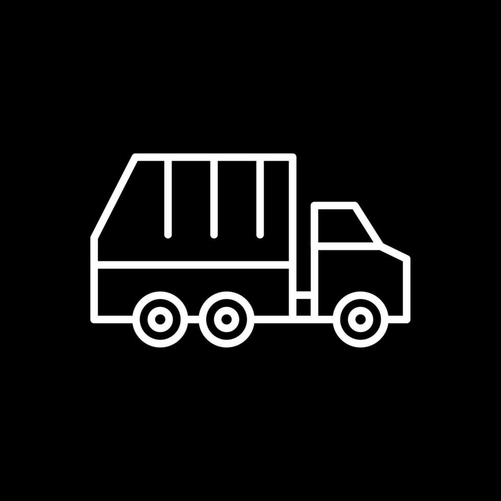 Garbage Truck Line Inverted Icon Design vector
