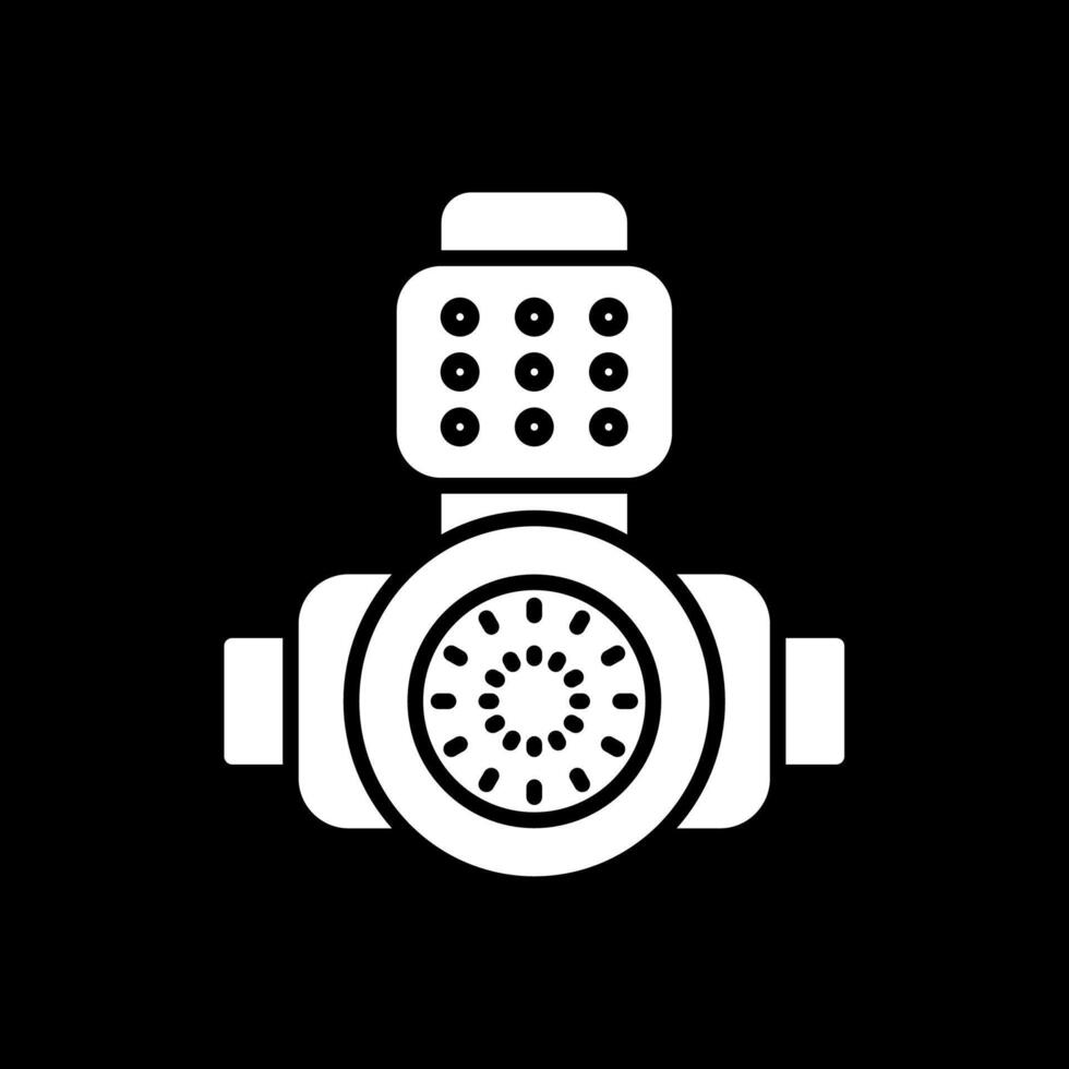 Head Light Glyph Inverted Icon Design vector