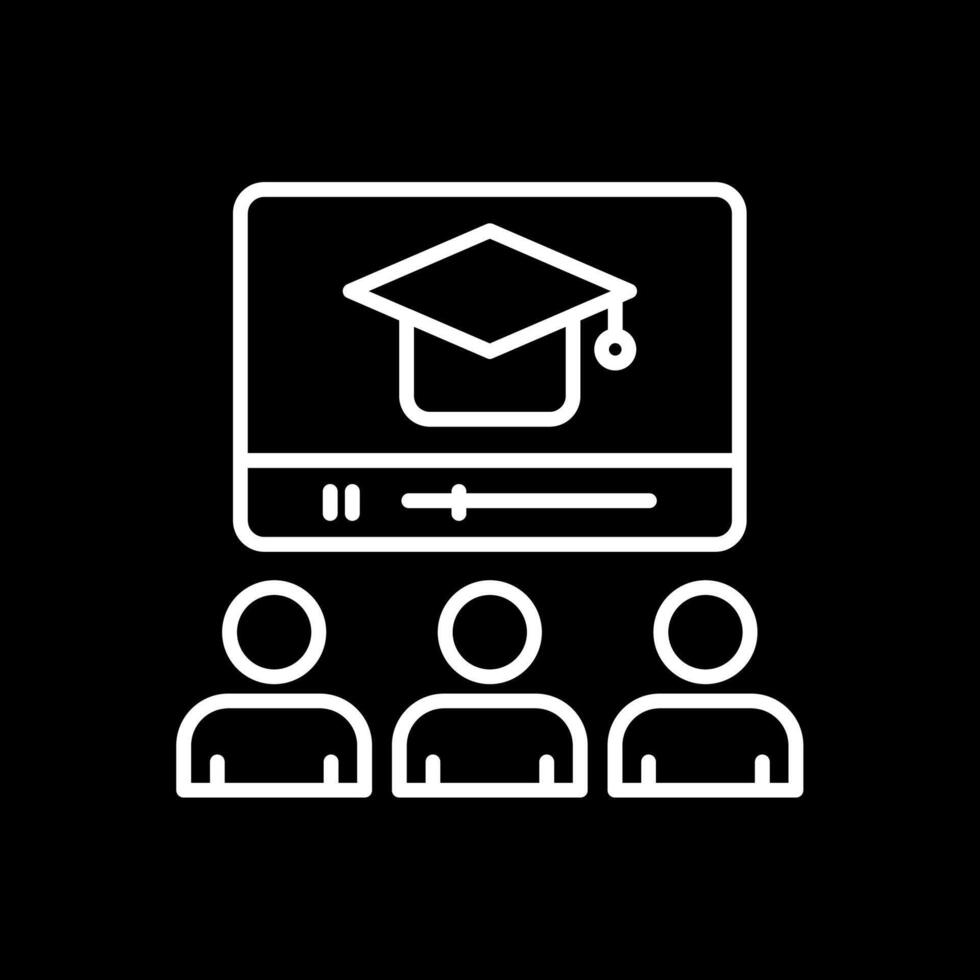 Watching Line Inverted Icon Design vector