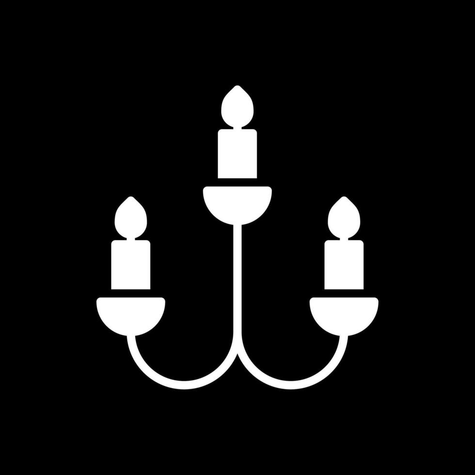 candelabro glifo invertido icono diseño vector