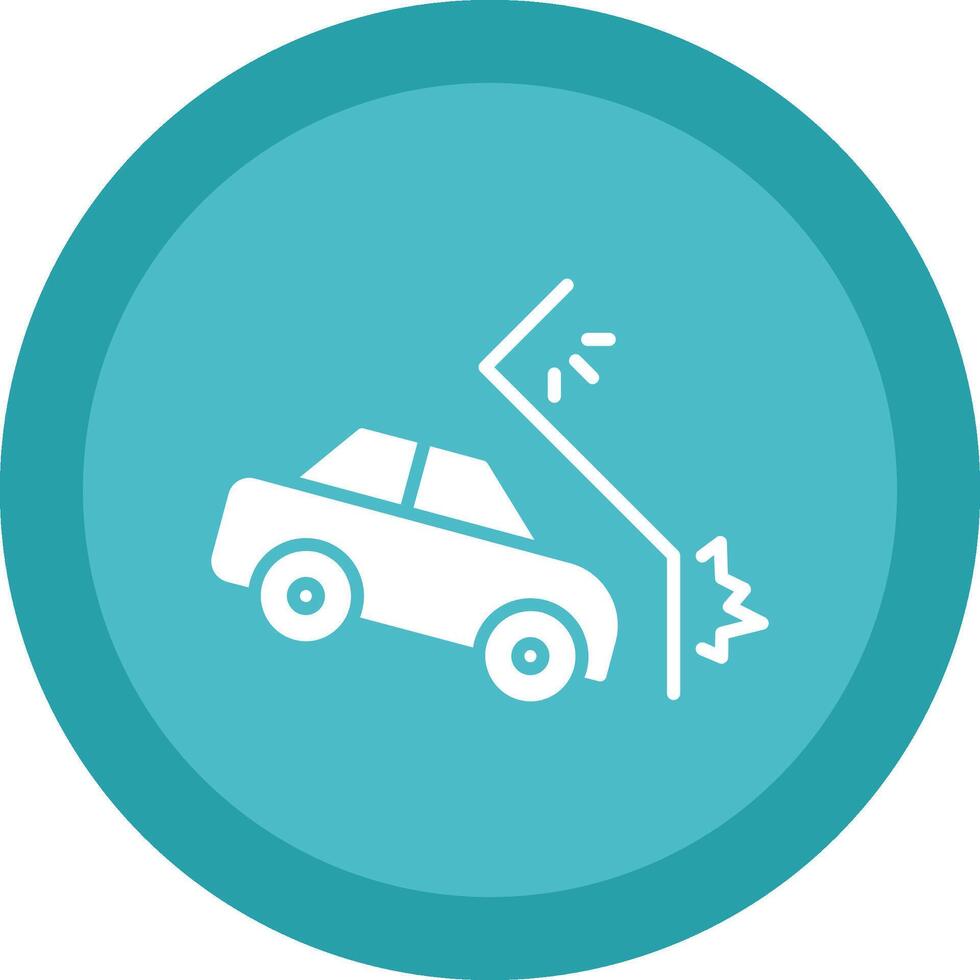Car Crash Glyph Due Circle Icon Design vector