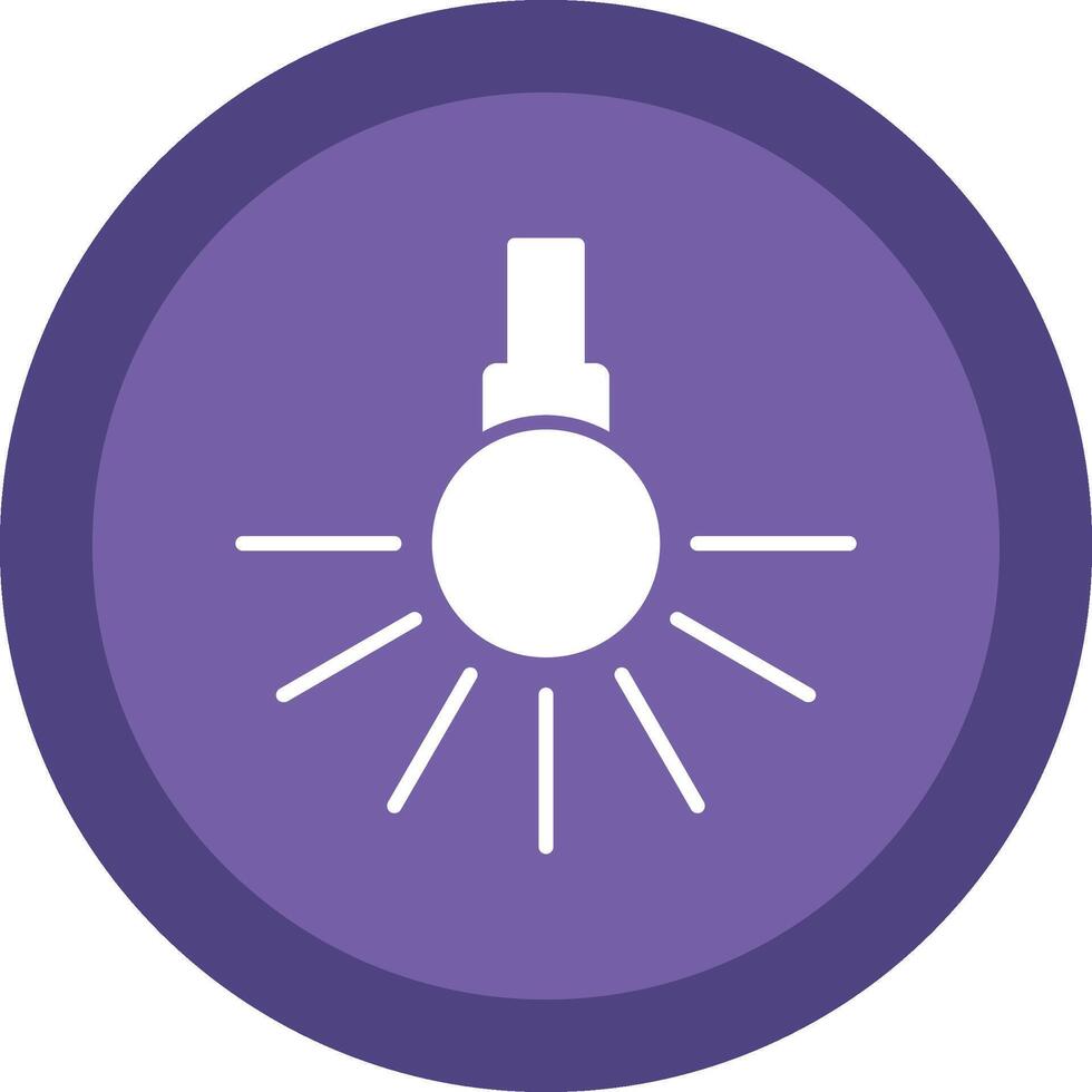 Headlight Glyph Due Circle Icon Design vector