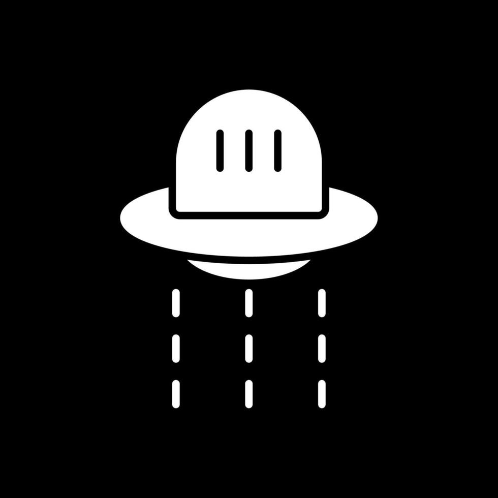 Ufo Hunter Glyph Inverted Icon Design vector