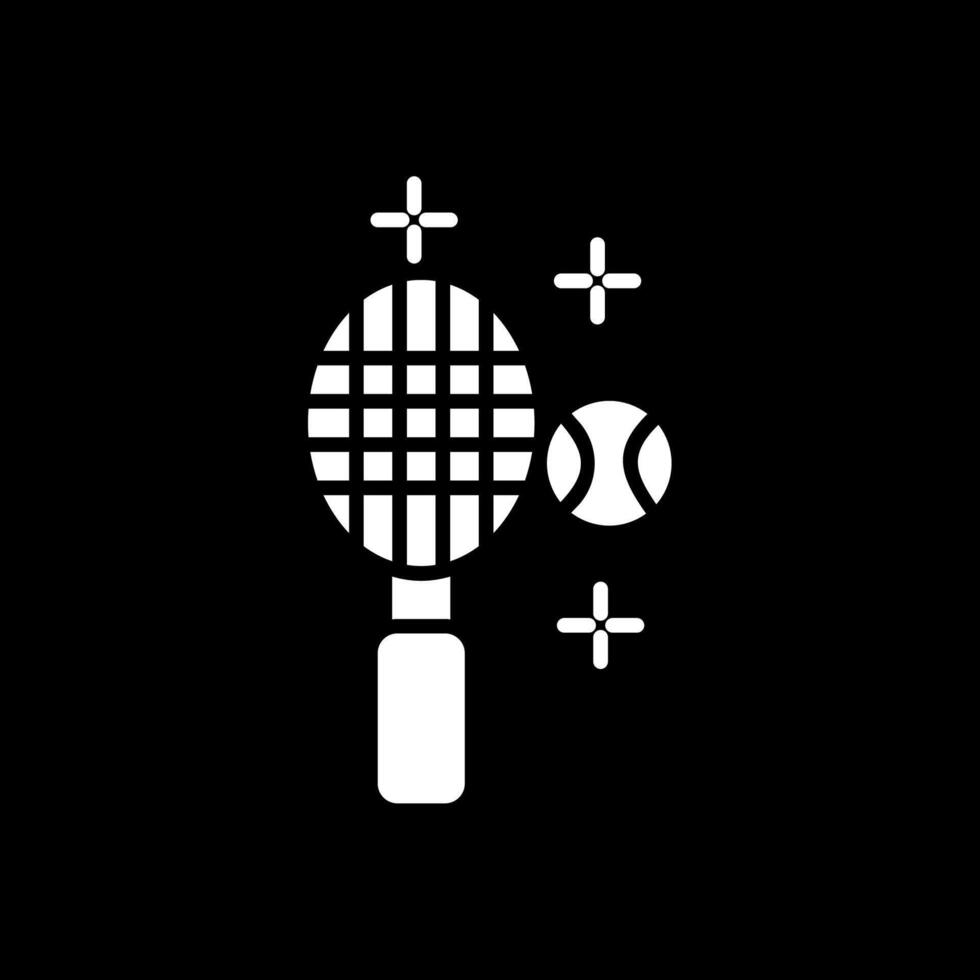 Tennis Glyph Inverted Icon Design vector