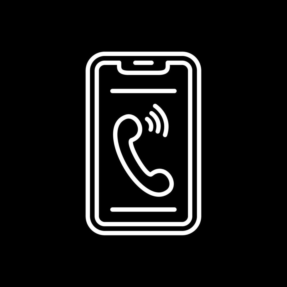 Phone Line Inverted Icon Design vector