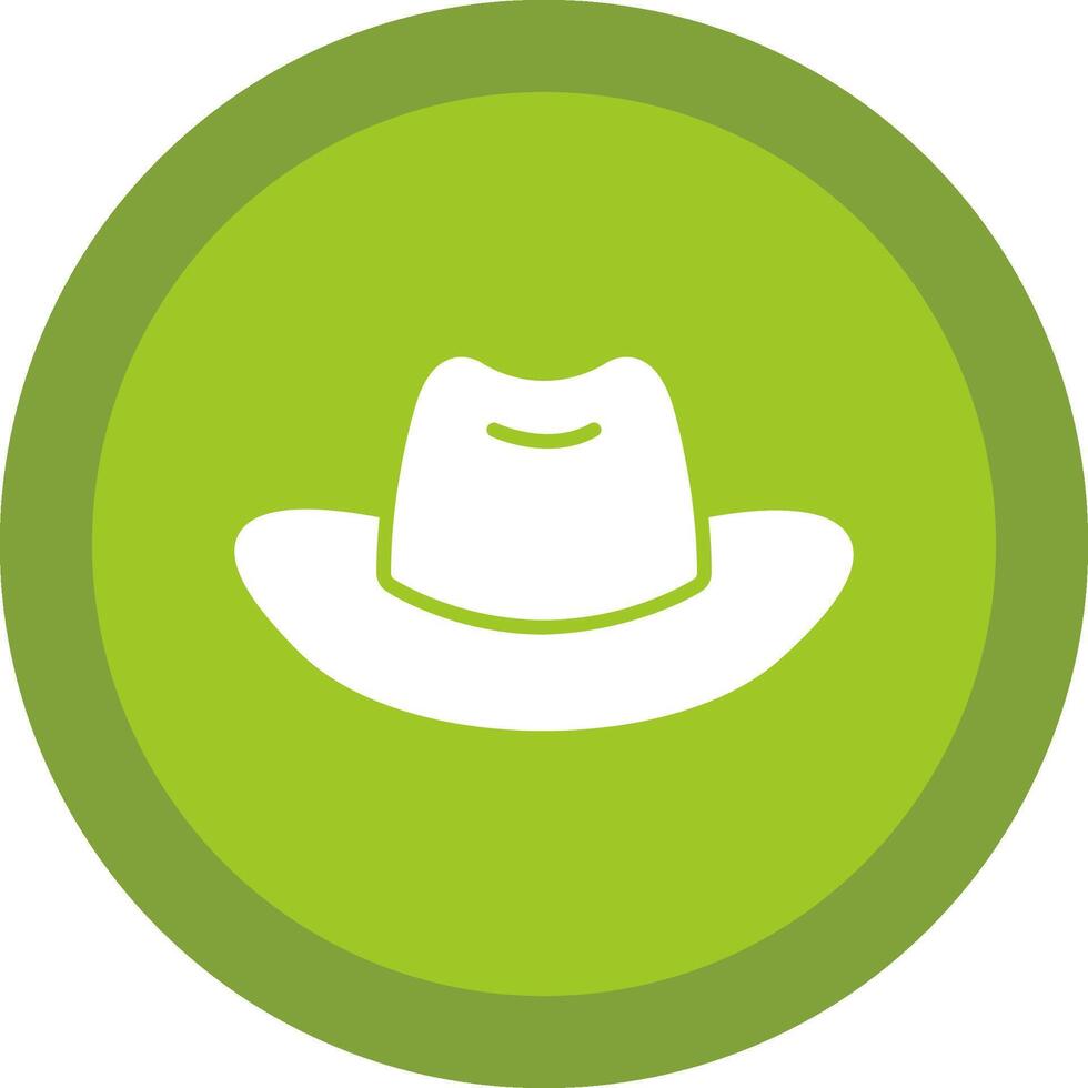 Cowboy Hat Glyph Due Circle Icon Design vector
