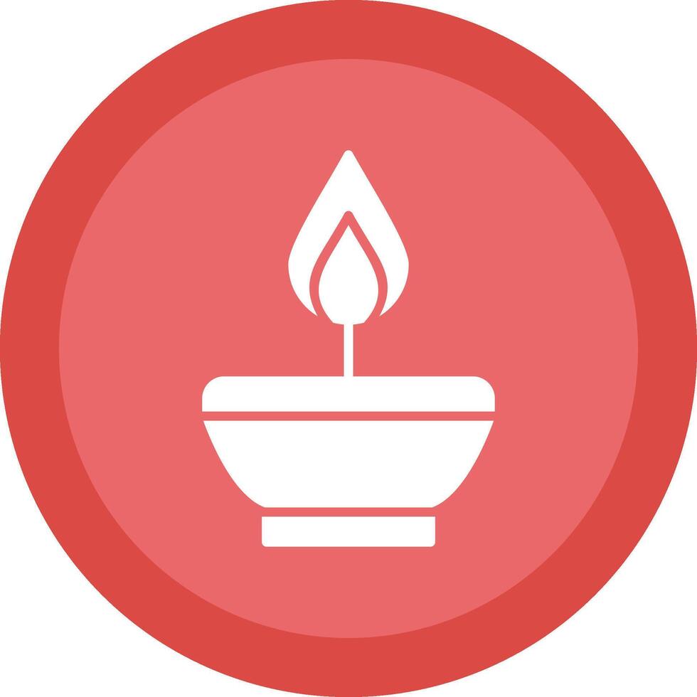 Oil Lamp Glyph Due Circle Icon Design vector