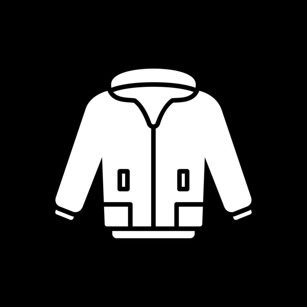 Jacket Glyph Inverted Icon Design vector