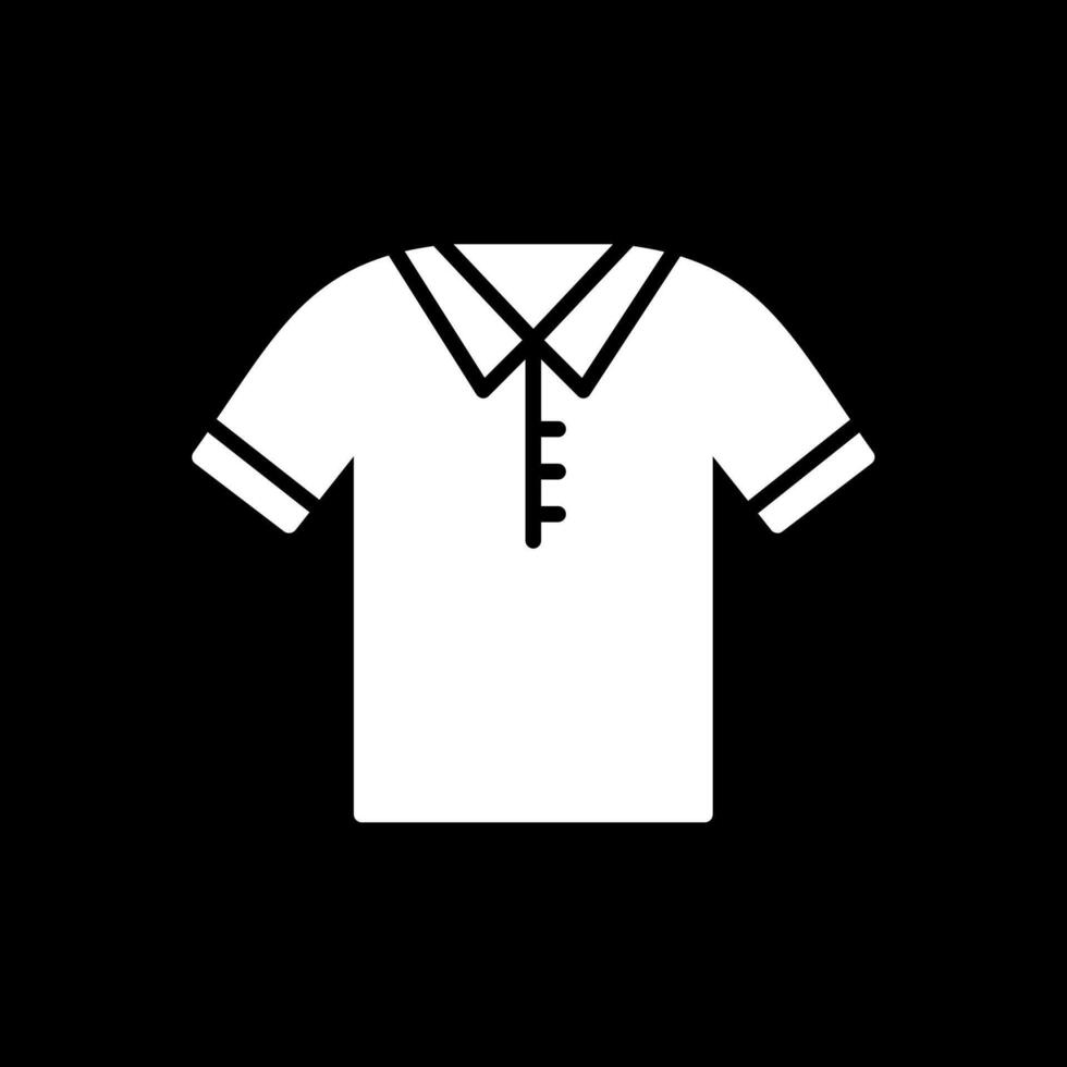 Polo Shirt Glyph Inverted Icon Design vector
