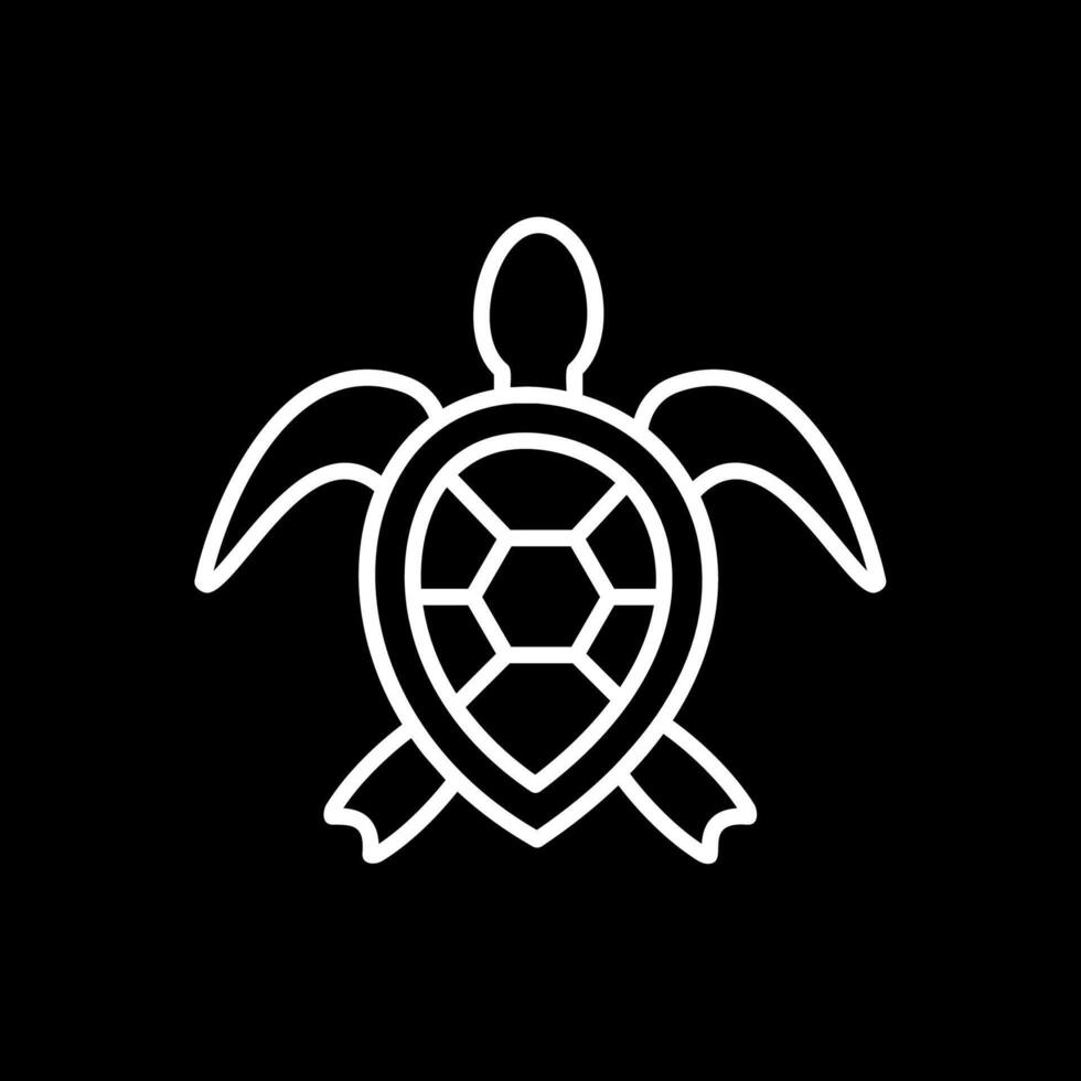 Sea Turtle Line Inverted Icon Design vector