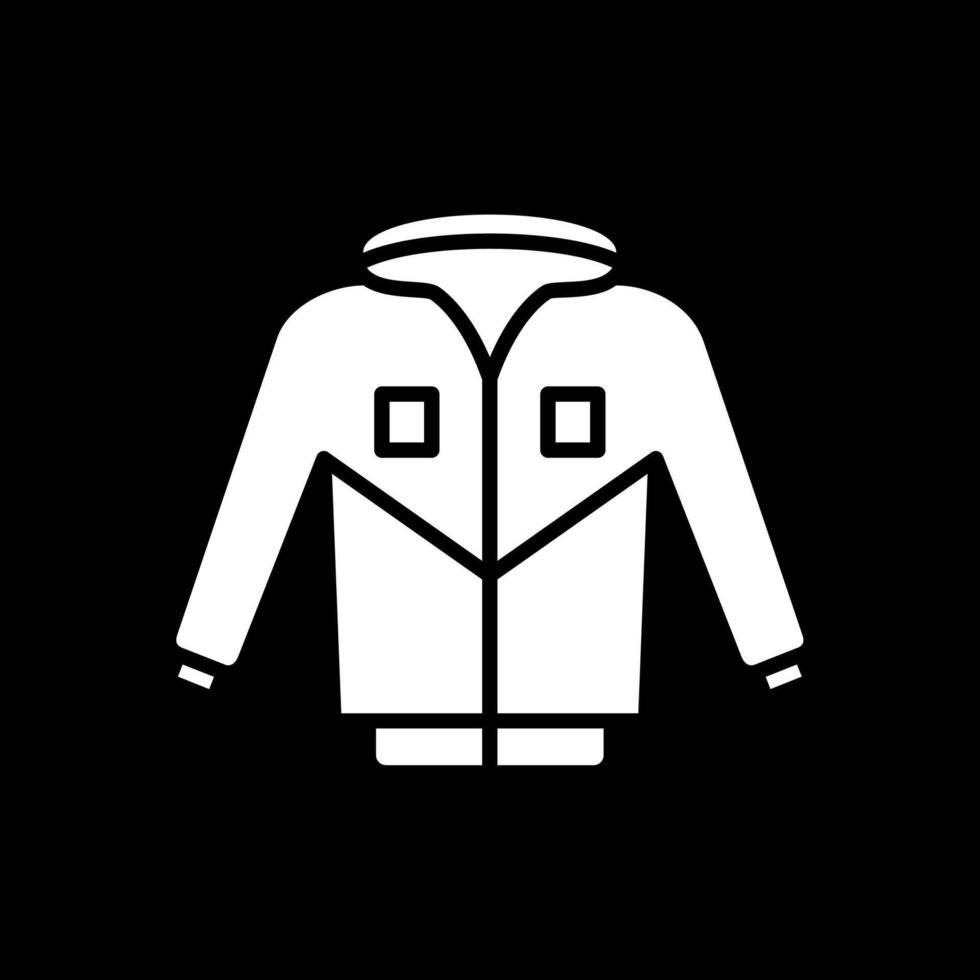 Jacket Glyph Inverted Icon Design vector