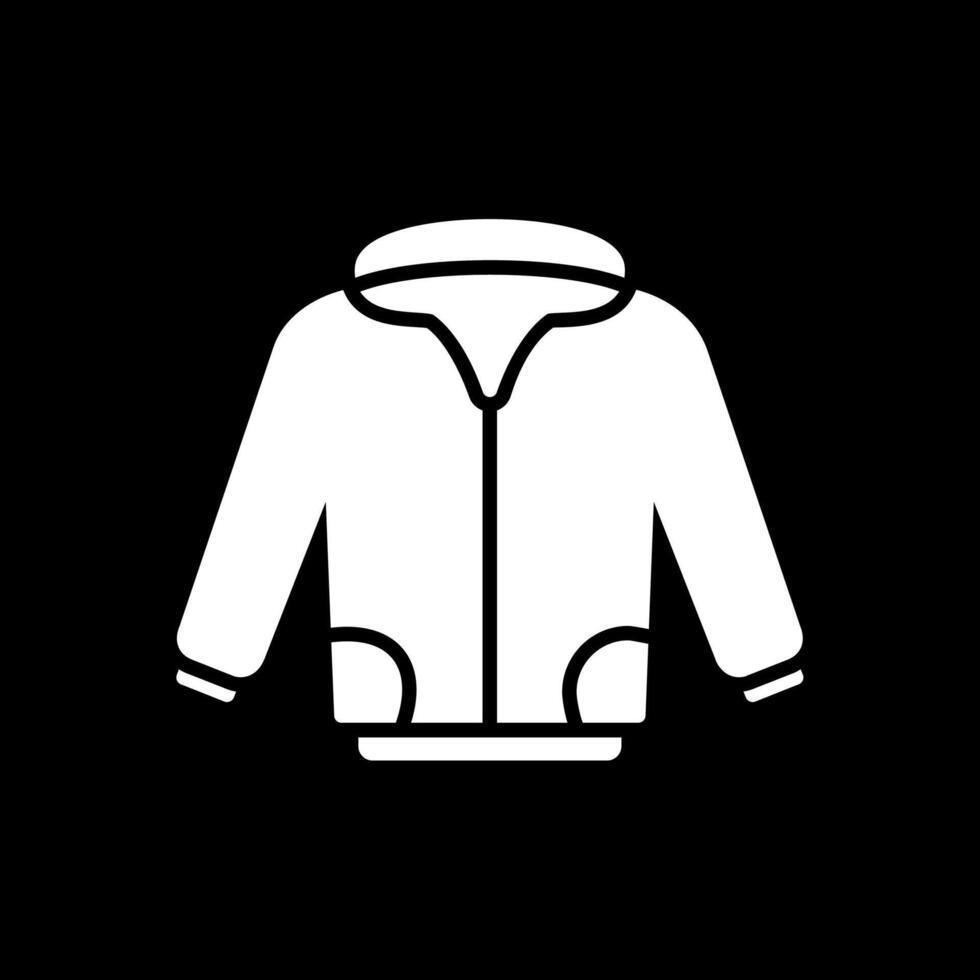 Jacket Glyph Inverted Icon Design vector