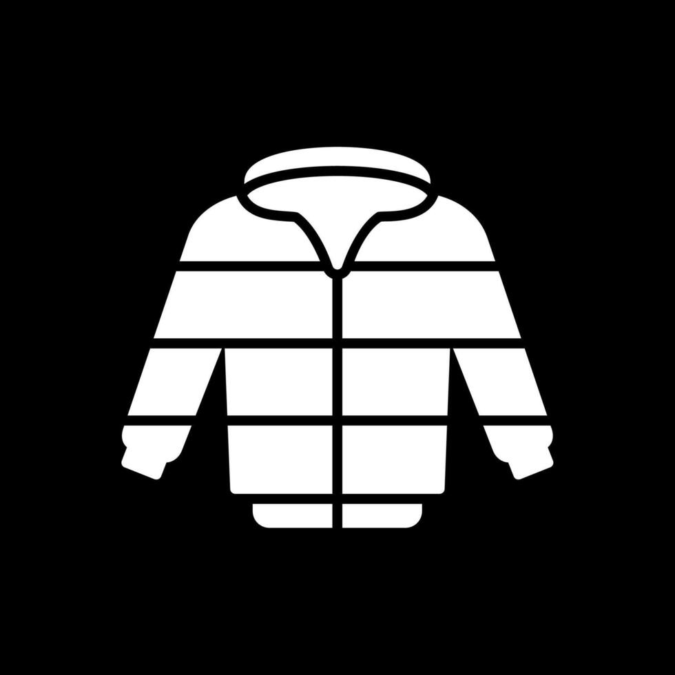Jacket Glyph Inverted Icon Design vector