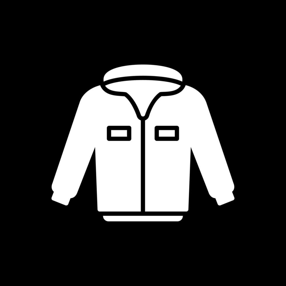 Jacket Glyph Inverted Icon Design vector
