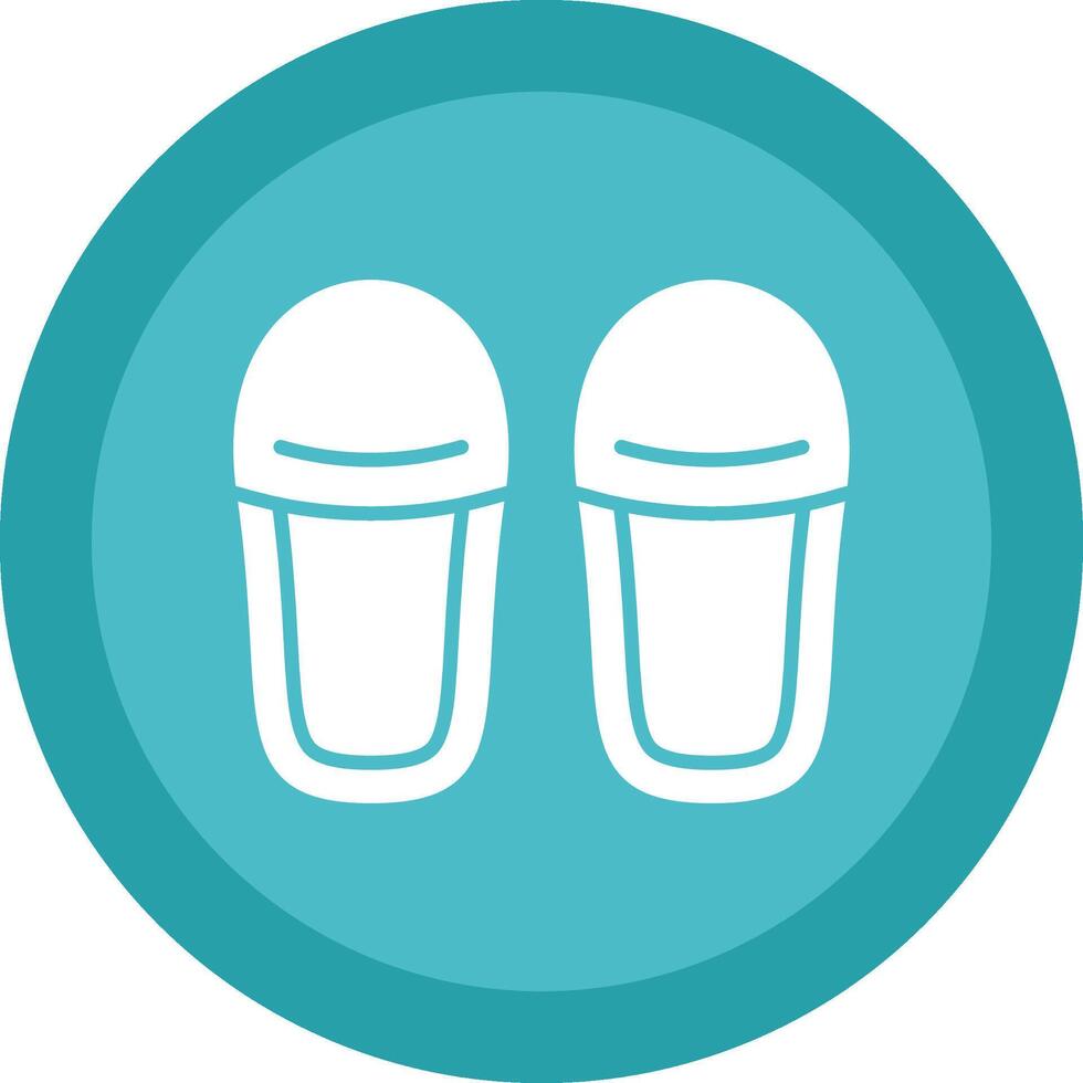 Slippers Glyph Due Circle Icon Design vector