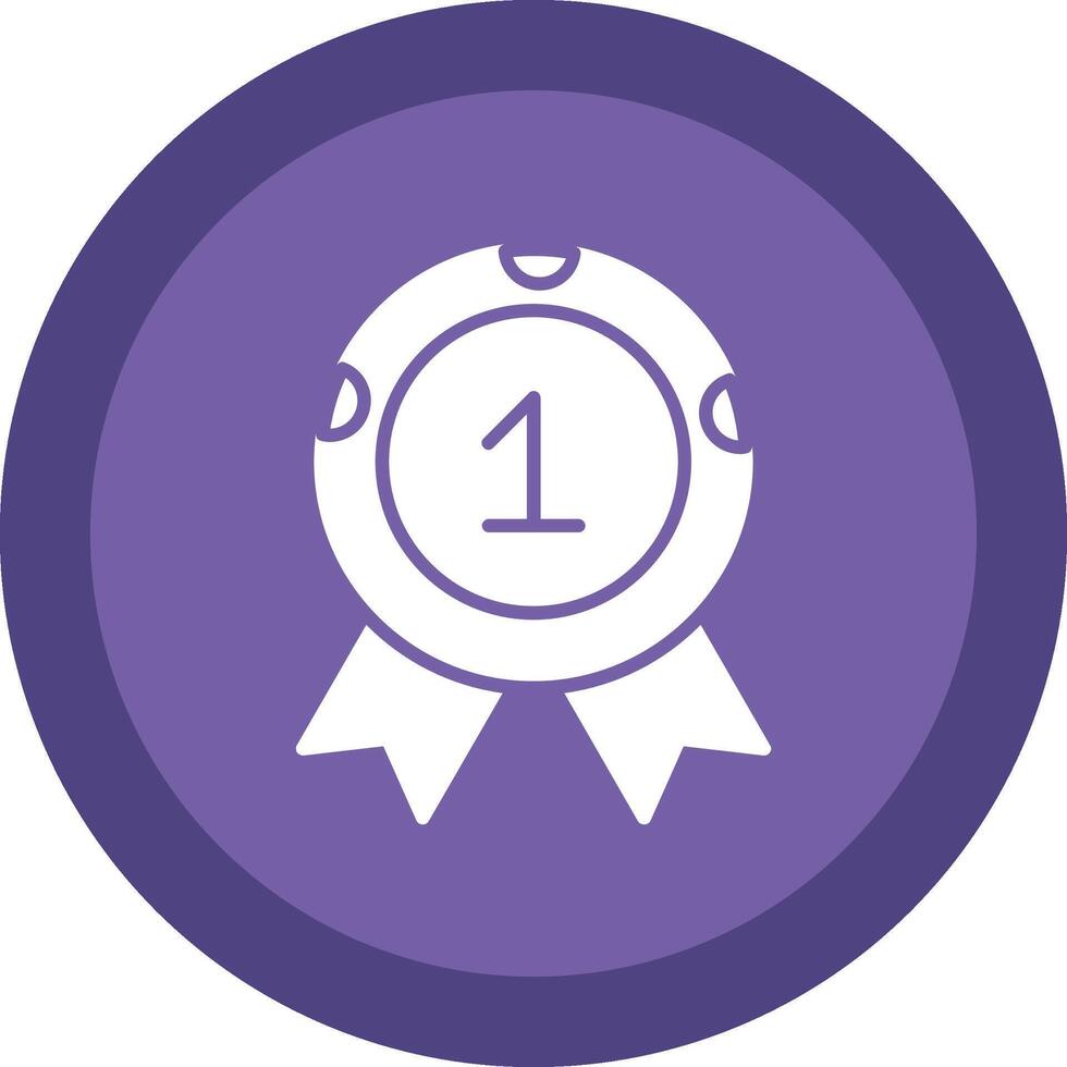 Medal Glyph Due Circle Icon Design vector