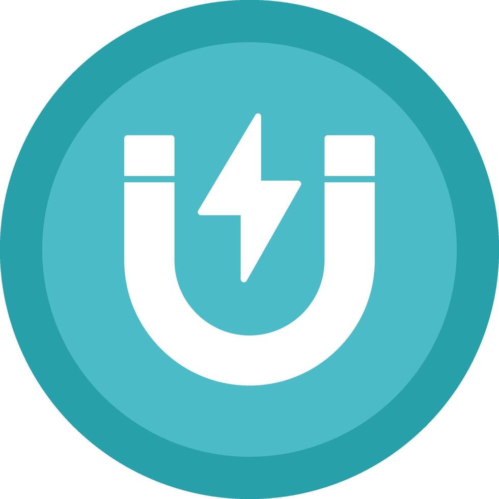 Magnet Glyph Due Circle Icon Design vector