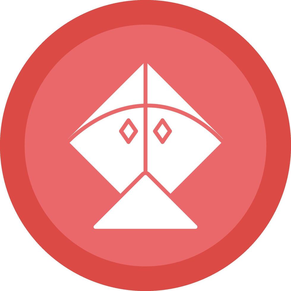 Kite Glyph Due Circle Icon Design vector