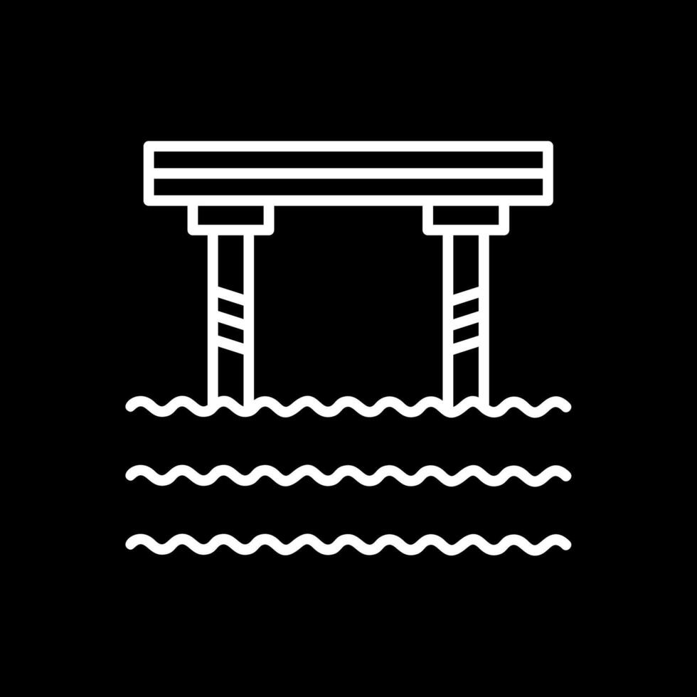 Bridge Line Inverted Icon Design vector