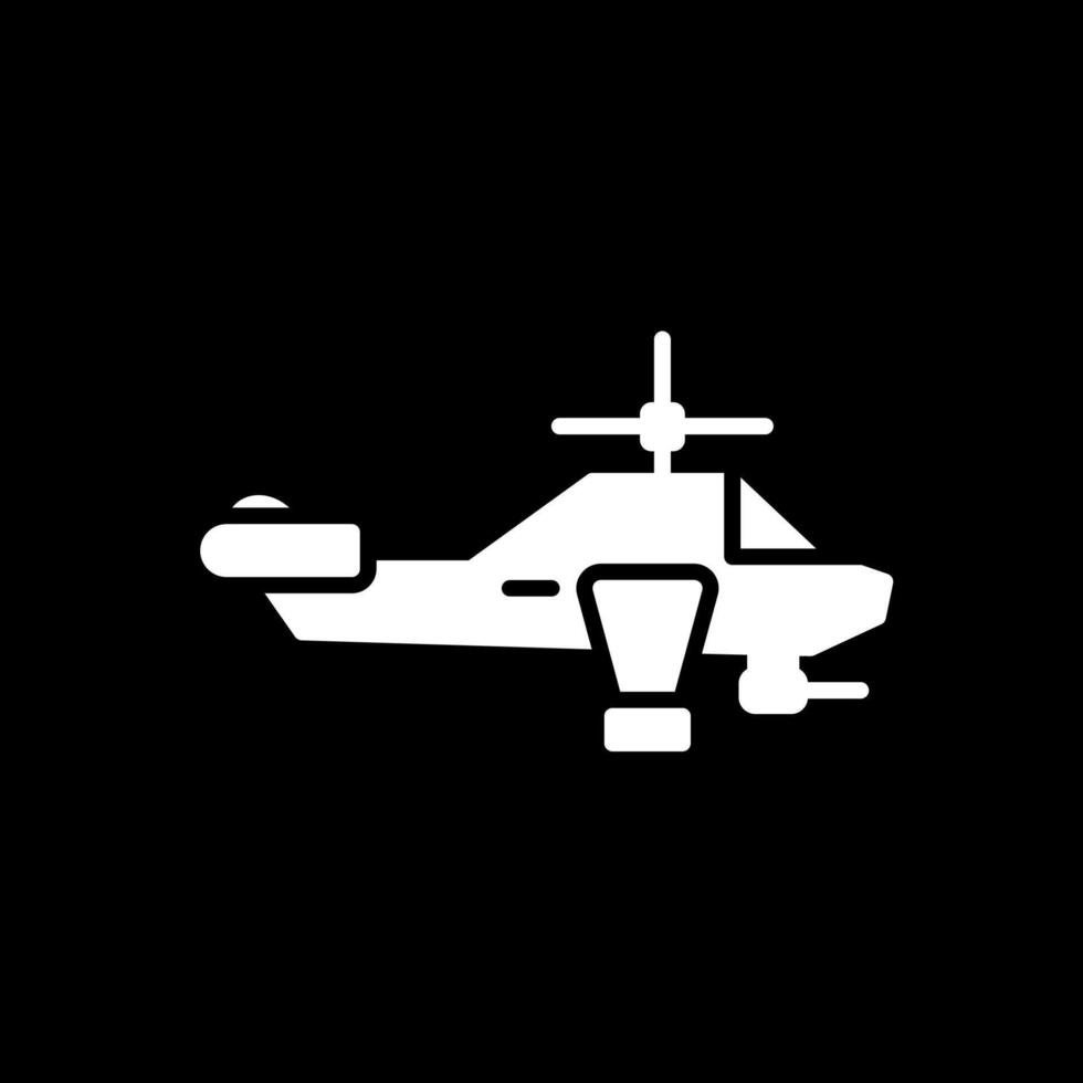 Heliciopter Glyph Inverted Icon Design vector