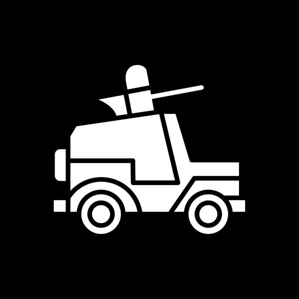 Jeep Glyph Inverted Icon Design vector