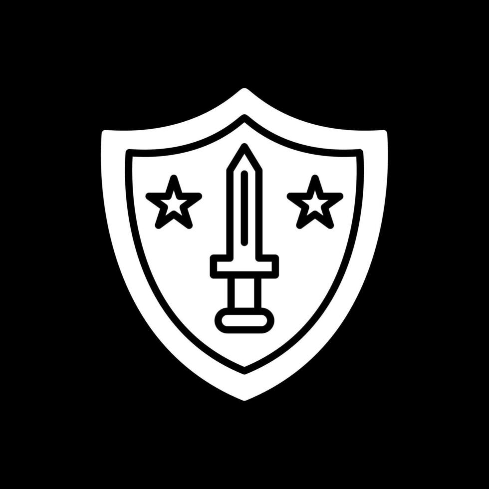 Shield Glyph Inverted Icon Design vector