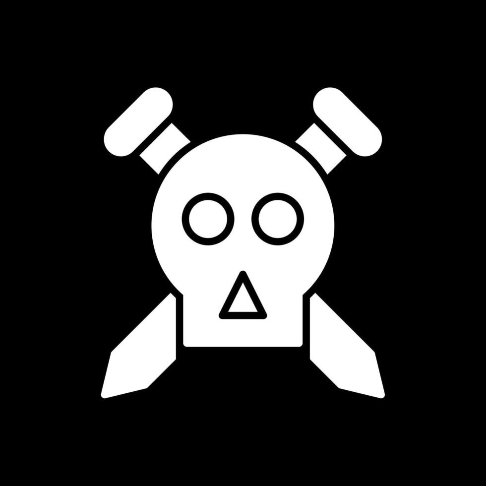 Skull Glyph Inverted Icon Design vector