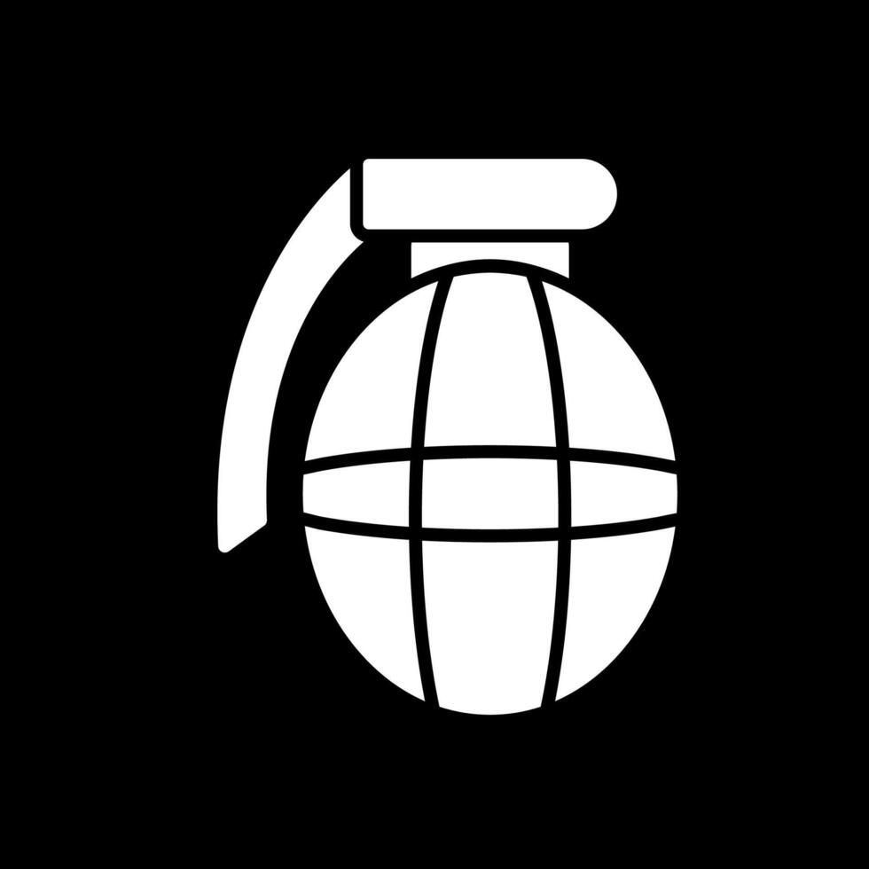 Grenade Glyph Inverted Icon Design vector