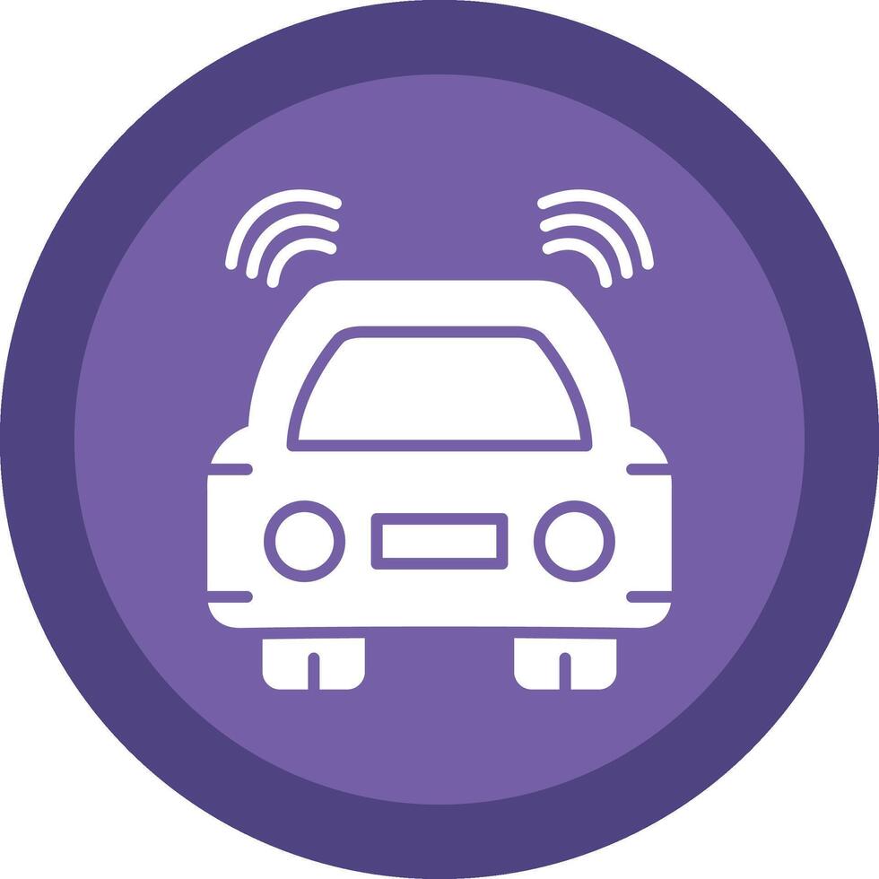 Car Glyph Due Circle Icon Design vector