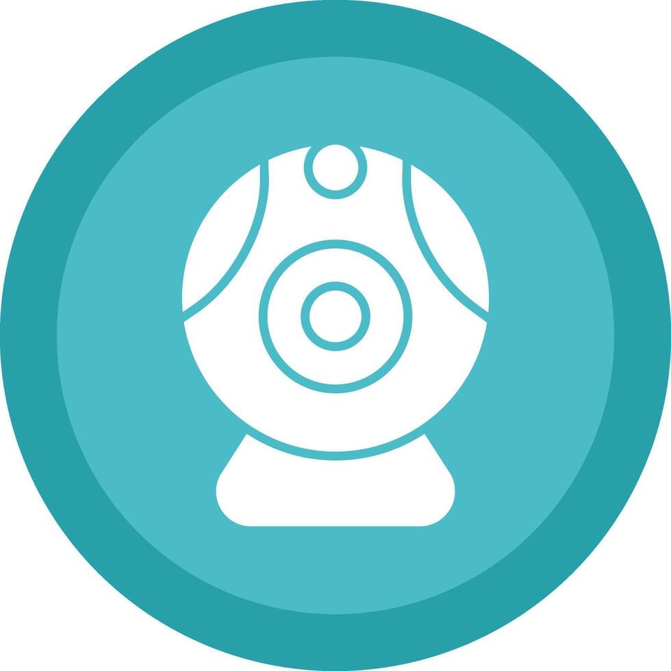 Web camera Glyph Due Circle Icon Design vector