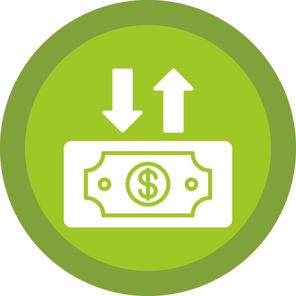 Dollar Bill Glyph Due Circle Icon Design vector