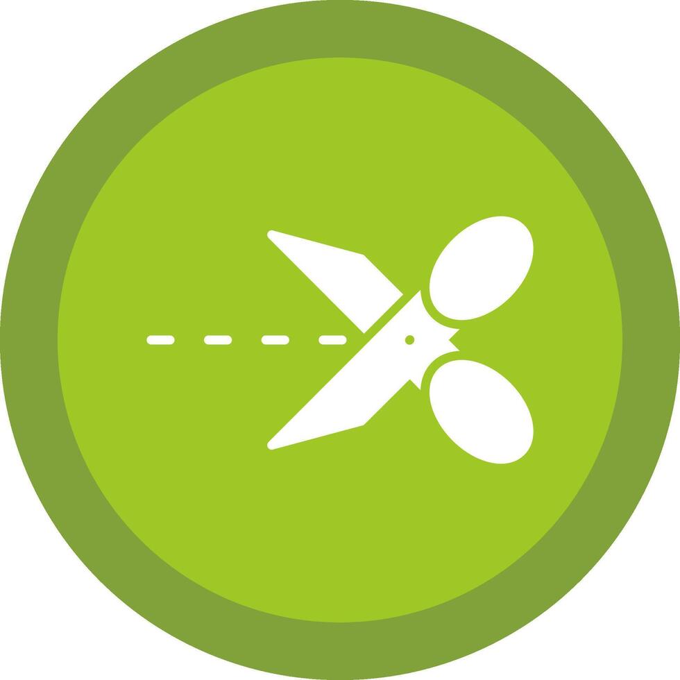 Cut Glyph Due Circle Icon Design vector