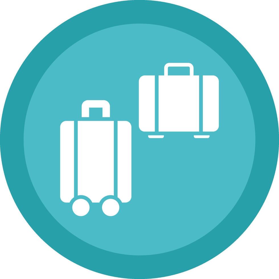 Suitcases Glyph Due Circle Icon Design vector