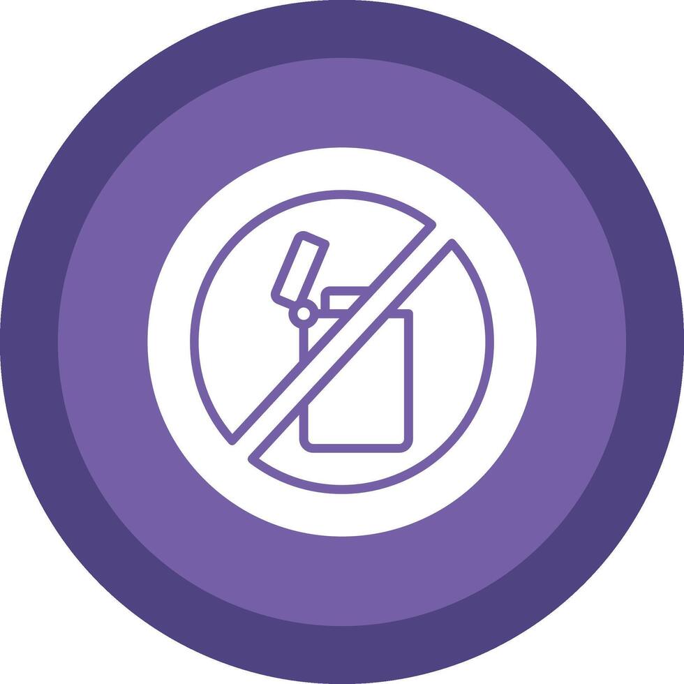 No Lighter Glyph Due Circle Icon Design vector