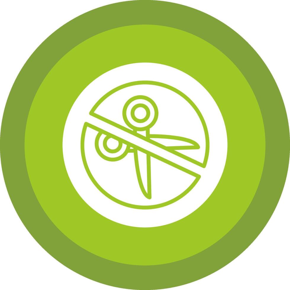 No Scissors Glyph Due Circle Icon Design vector