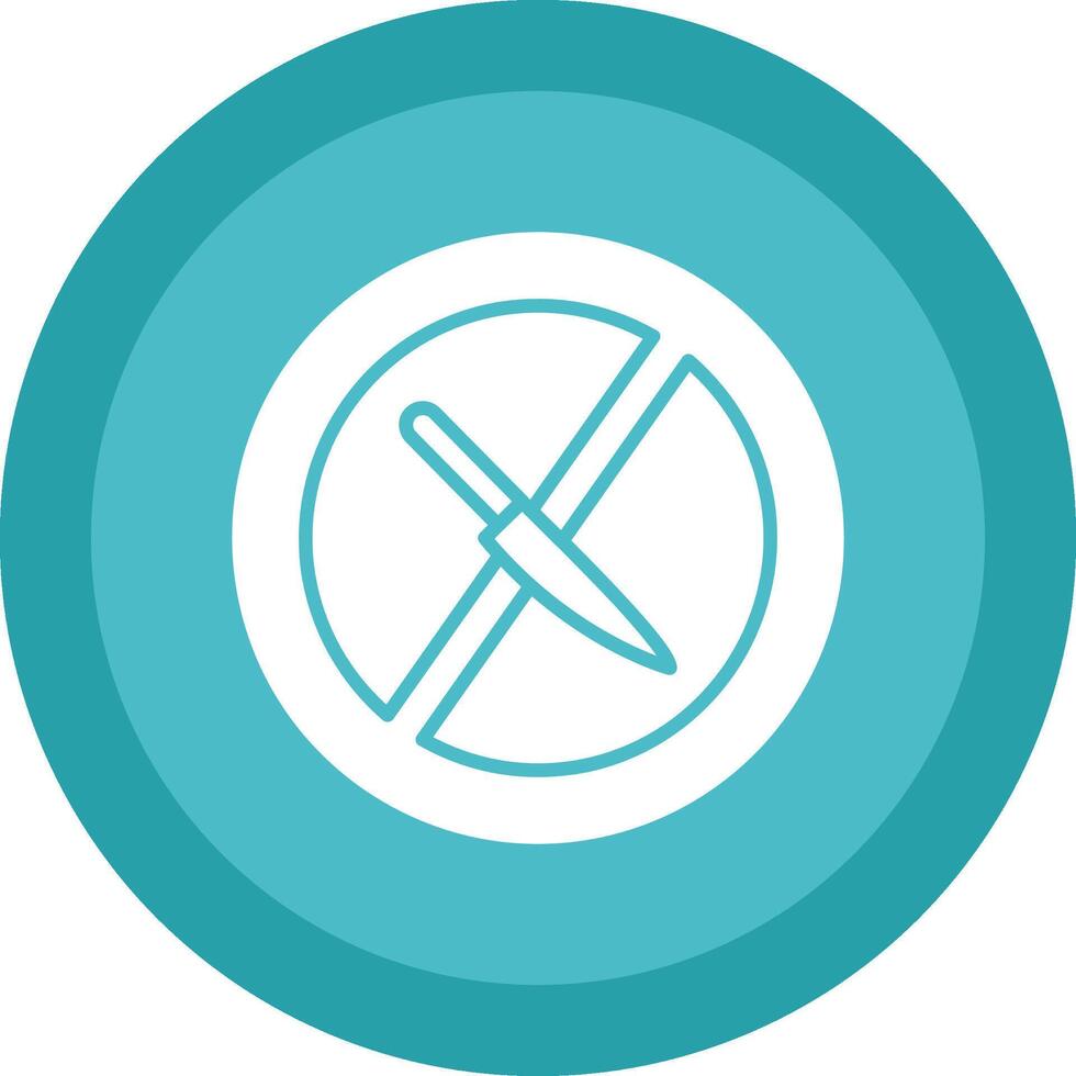 No Knife Glyph Due Circle Icon Design vector