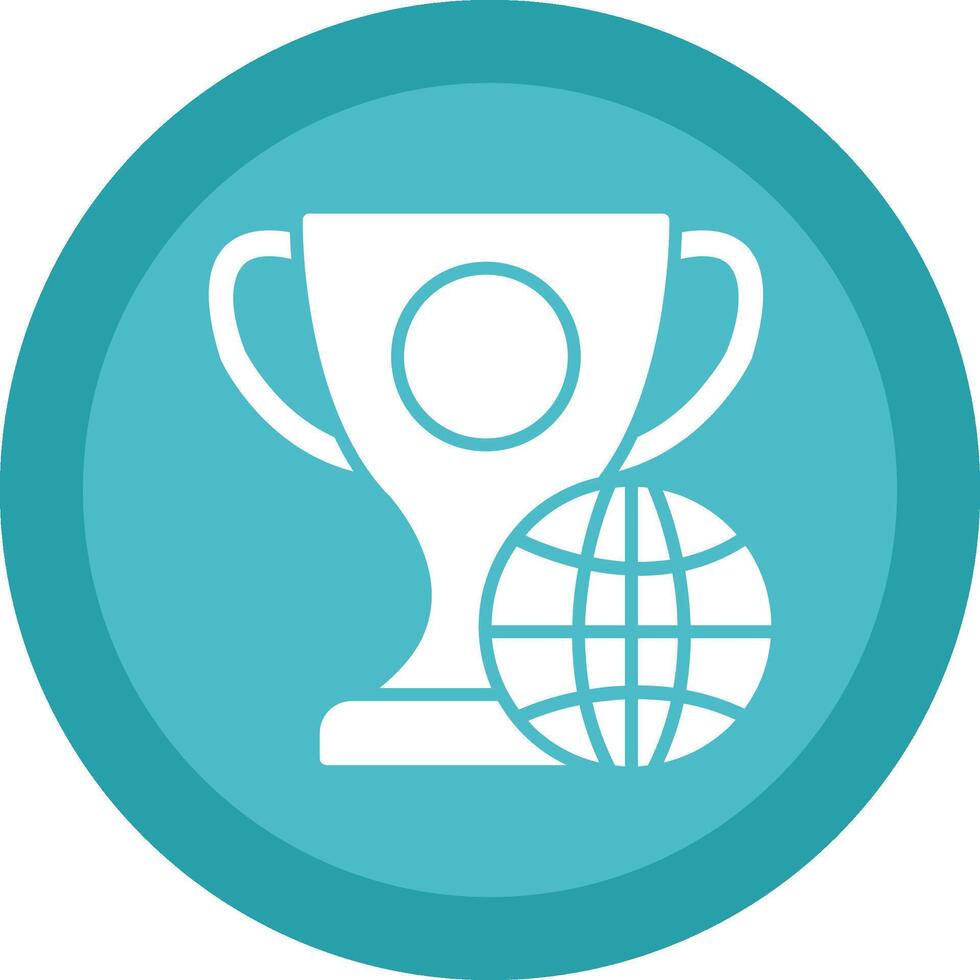 Globe Glyph Due Circle Icon Design vector