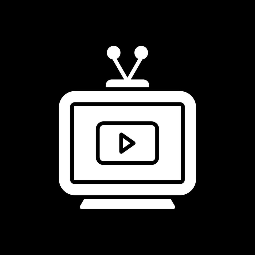 Television Glyph Inverted Icon Design vector
