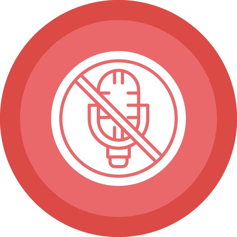 No Microphone Glyph Due Circle Icon Design vector